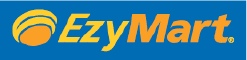 Blue background with orange text featuring the EzyMart logo.