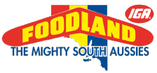 Foodland logo with distinctive font and colours.