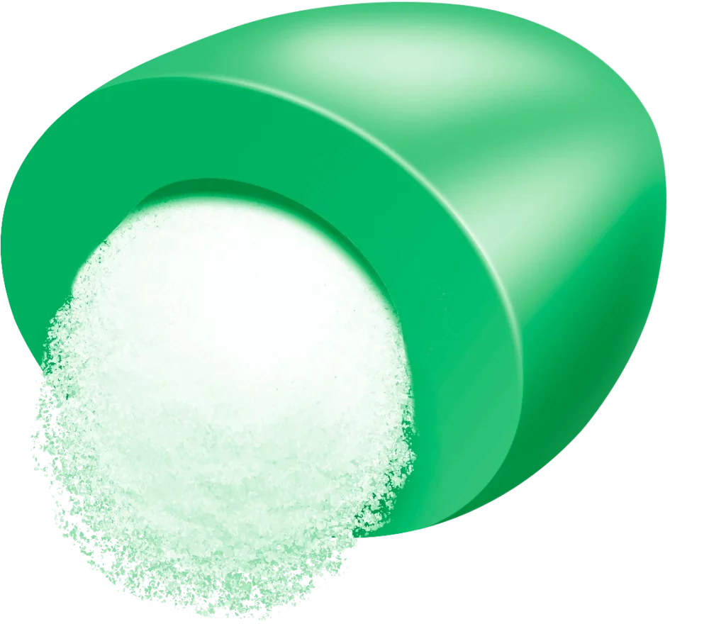 Wicked Fizz green candy piece with a vibrant fizzy filling, showcasing its textured, effervescent surface.